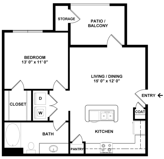 the floor plan for a two bedroom apartment at The  BLVD